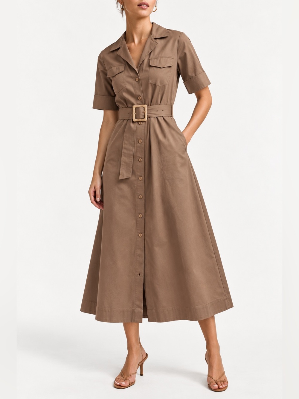 Favorite Daughter Expressing Myself Belted
A-Line Dress XS tan brown